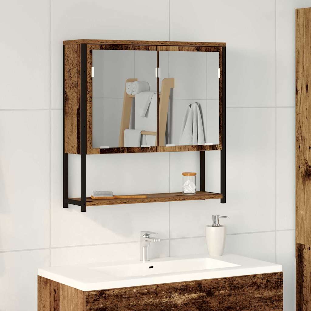 Vannitoa Peegel Kapp Vanade Puit 60x16x60 cm Töödeldud Puit