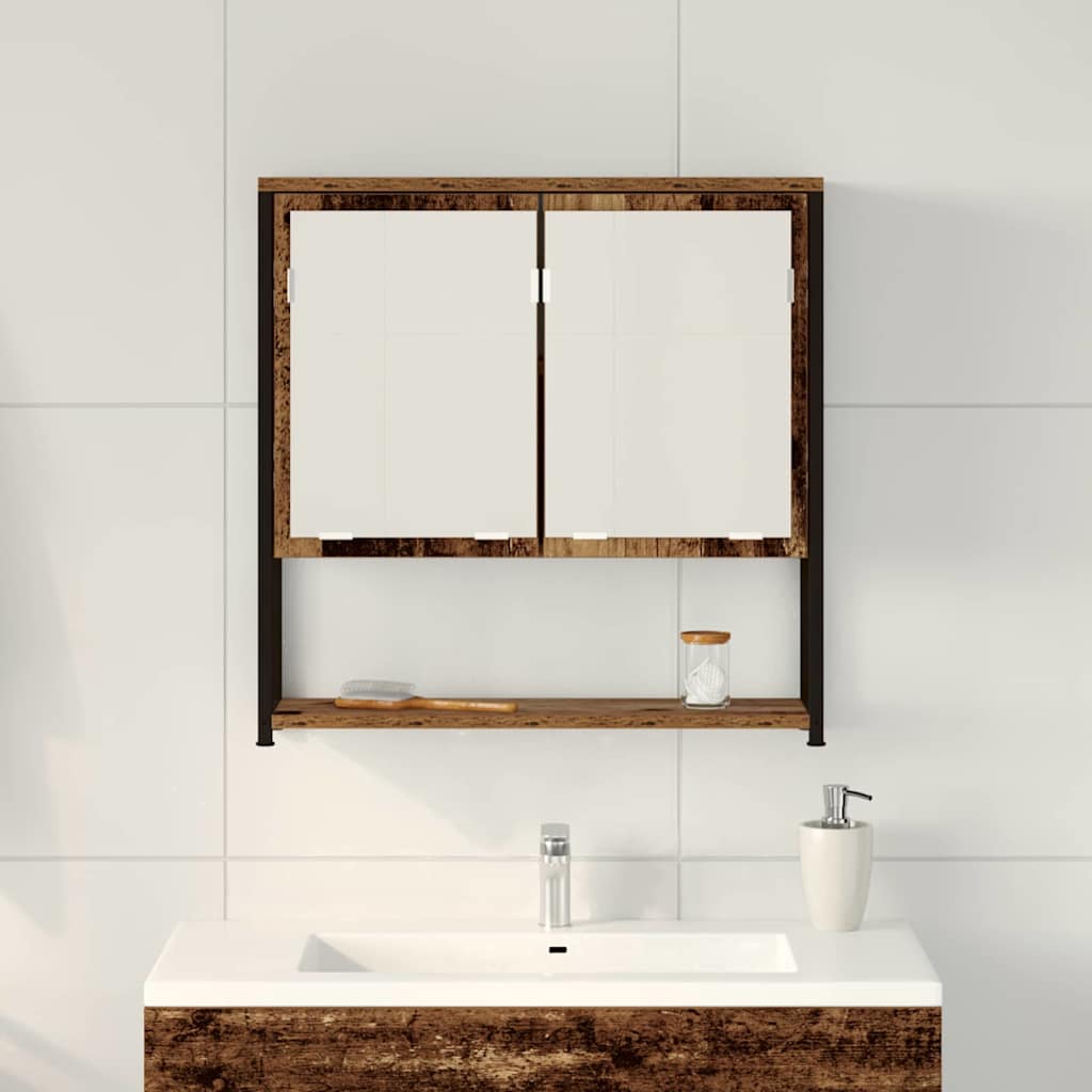 Bathroom Mirror Cabinet Wall Mounted Storage Cabinet Engineered Wood vidaXL - Picture 32 of 75