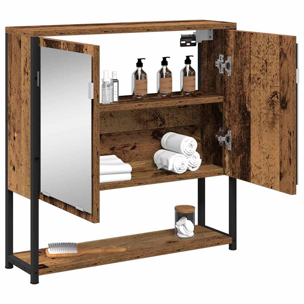 Bathroom Mirror Cabinet Wall Mounted Storage Cabinet Engineered Wood vidaXL - Picture 31 of 75
