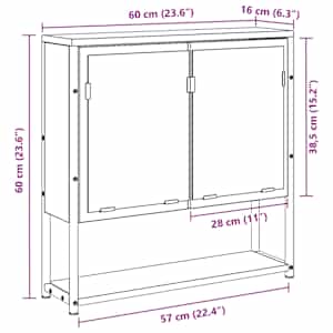 Zrcadlová skříň Staré dřevo 60 x 16 x 60 cm kompozitní dřevo - obrázek 12