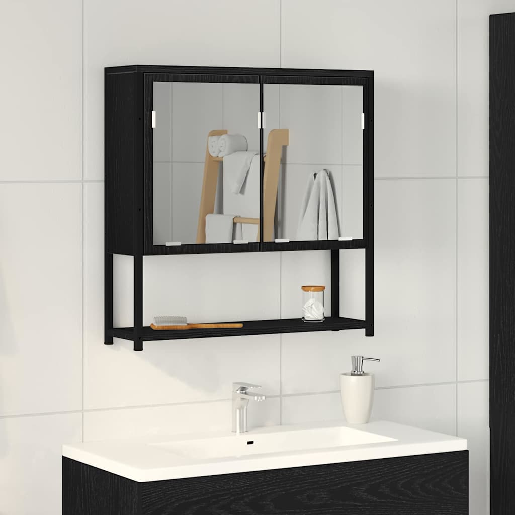 Bathroom Mirror Cabinet Wall Mounted Storage Cabinet Engineered Wood vidaXL - Picture 18 of 75