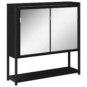 vidaXL Peeglikapp Must tamm 60 x 16 x 60 cm Tehispuit