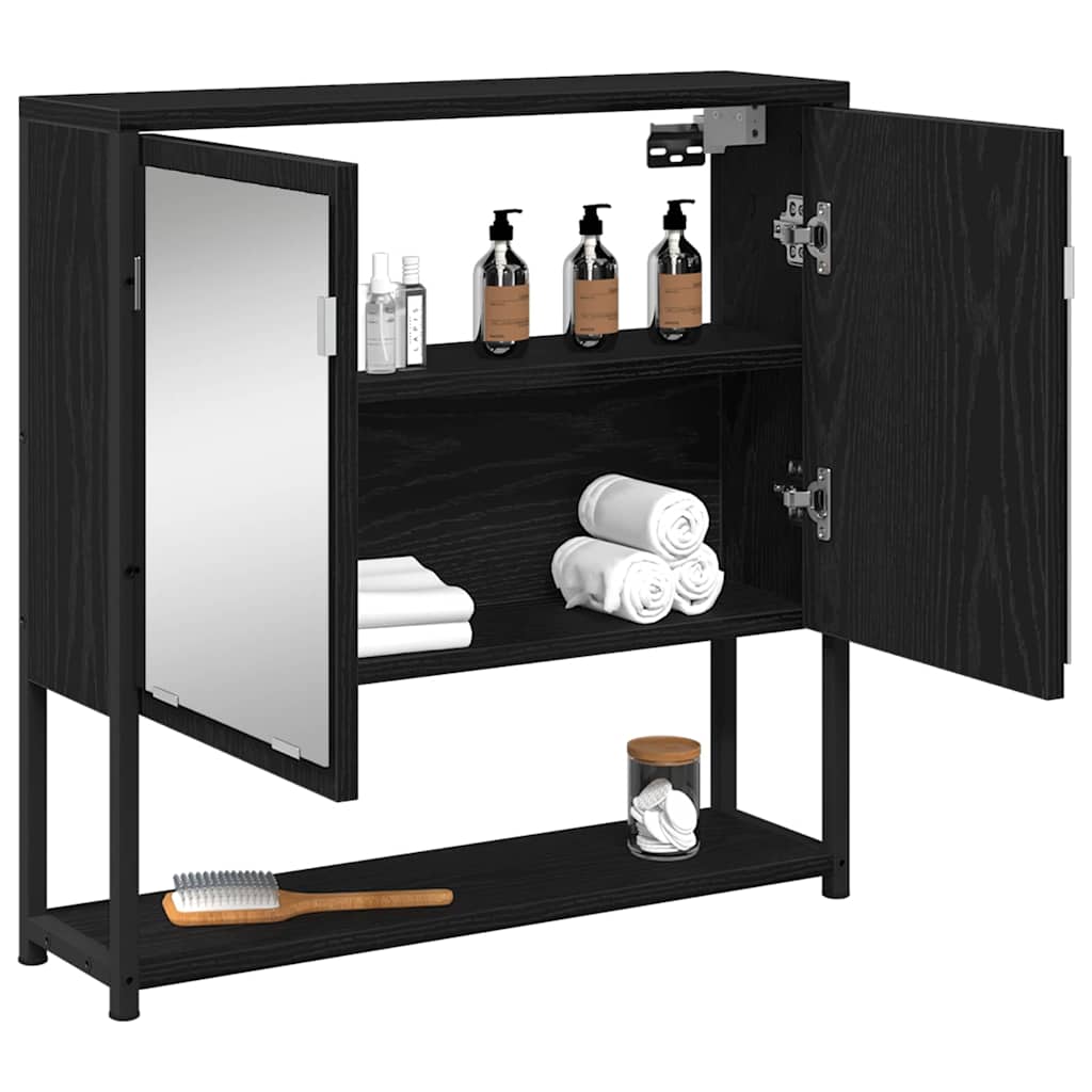 Bathroom Mirror Cabinet Wall Mounted Storage Cabinet Engineered Wood vidaXL - Picture 20 of 75