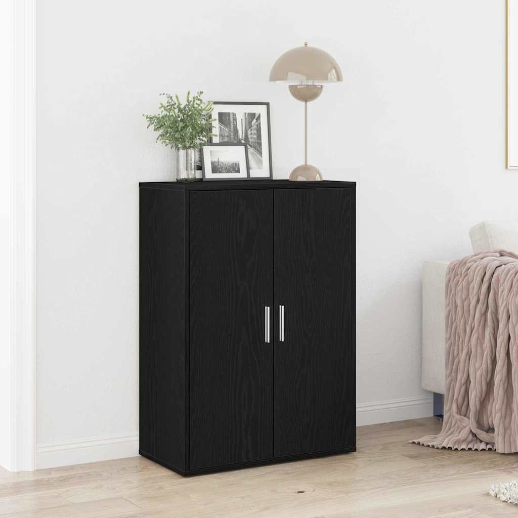 Aparador de madera de ingeniería roble negro 60x31x84 cm