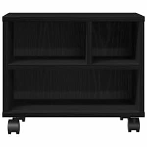 vidaXL Printeri alus Must tamm 41 x 32 x 34,5 cm Tehispuit