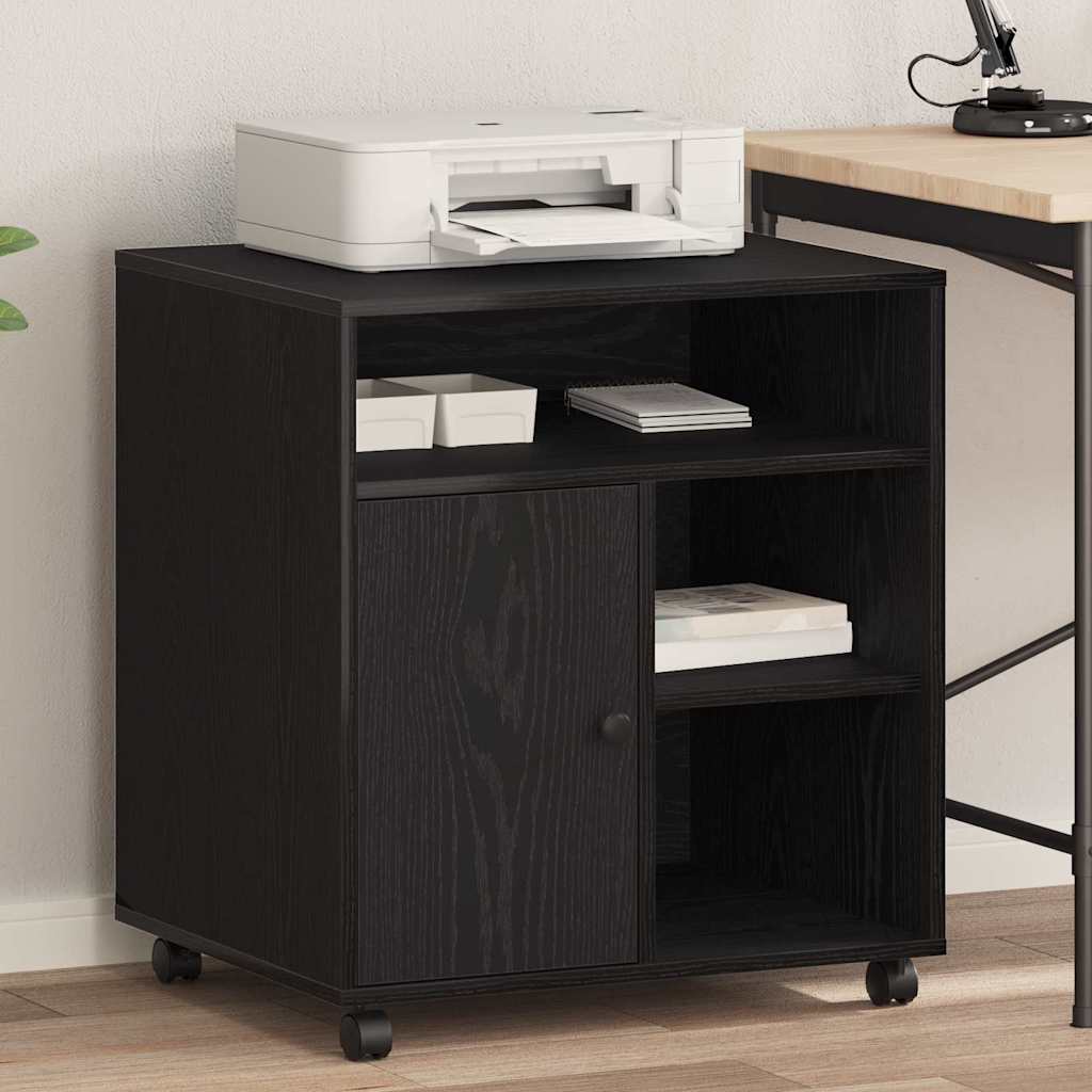 vidaXL Suport pentru imprimantă Stejar negru 60 x 50 x 67 cm