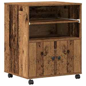 vidaXL Printeri alus Vana puit 60 x 48 x 74 cm Tehispuit
