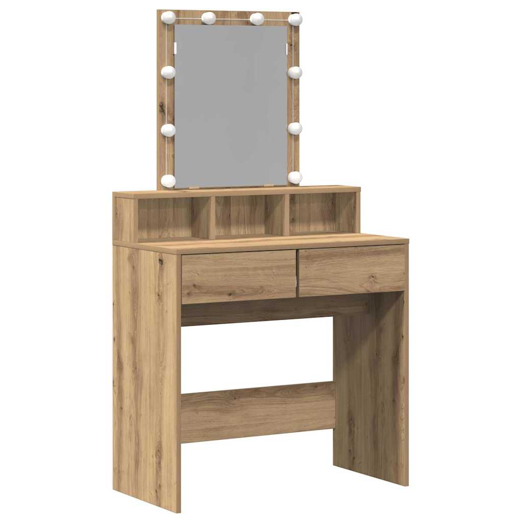 Thumbnail - vidaXL Schminktisch mit Regal Eiche handwerklich 80 x 41 x 144,5 cm
