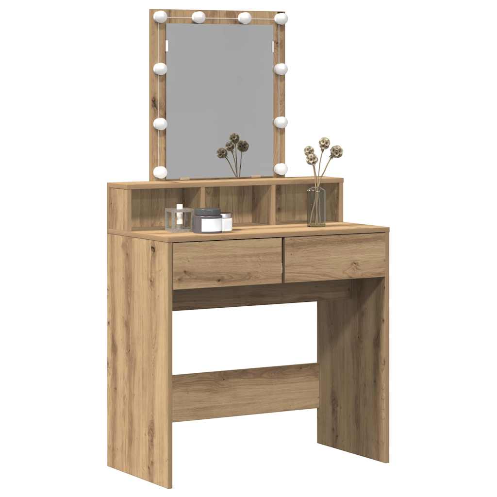 Thumbnail - vidaXL Schminktisch mit Regal Eiche handwerklich 80 x 41 x 144,5 cm