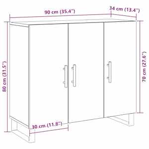 Servírovací skříň Staré dřevo 90 x 34 x 80 cm kompozitní dřevo - obrázek 13