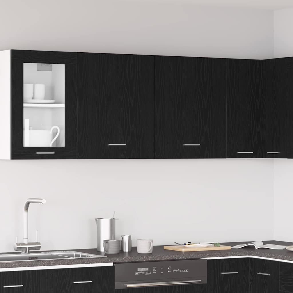 Nástenné skrinky - 2 kusy - Čierne dubové, 100x31x60 cm - Vyrobené z inžinierskeho dreva 863145