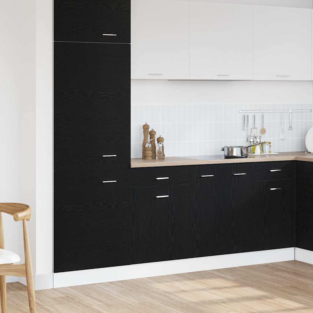 Armoire à tiroirs en chêne noir de - 50x46x81,5 cm, en bois d'ingénierie.