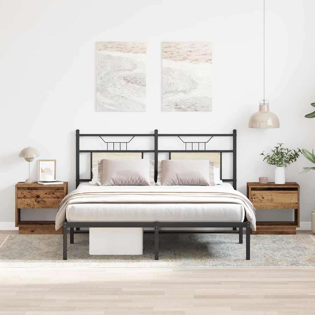 Нощно шкафче 2 броя Стара дървесина 45x34x45 см Инженерна дървесина