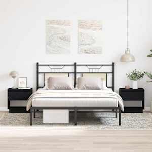 Nočna omarica s predalom 2 pcs Črna Orehovina 45 x 34 x 44 cm