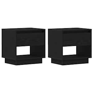 Noční stolek 2 pcs Černý dub 45 x 34 x 44 cm kompozitní dřevo - obrázek 2