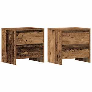 Noční skříňka se zásuvkou 2 pcs Staré dřevo 45 x 34 x 44,5 cm - obrázek 2