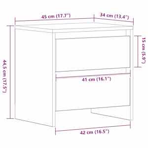 Noční skříňka 2 pcs Artisanový dub 45 x 34 x 44,5 cm - obrázek 14