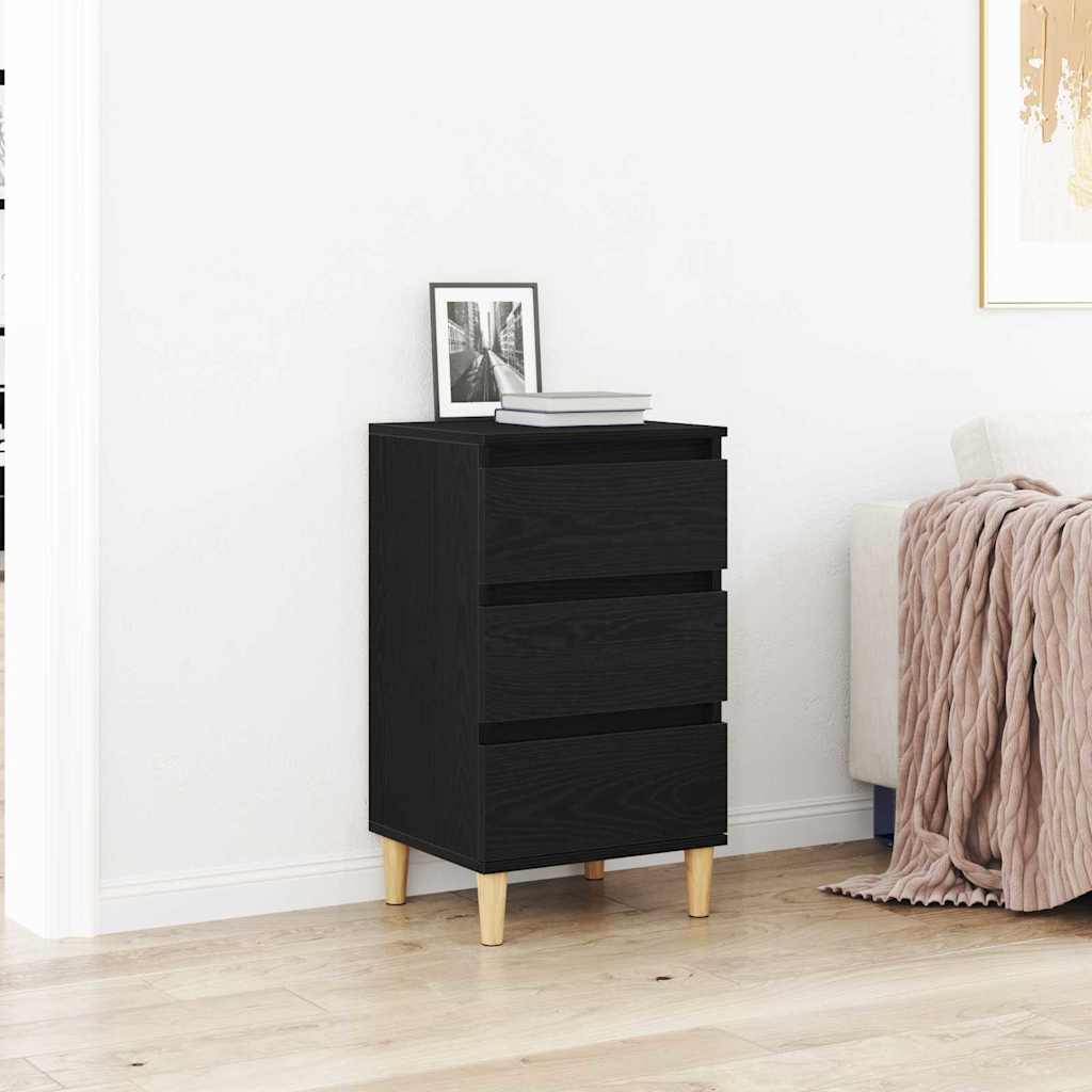 Нощно шкафче Черен дъб 40x35x70 см Инженерна дървесина