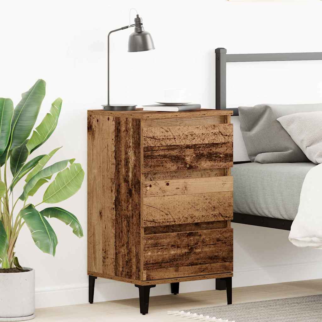 Нощно шкафче Старо дърво 40x35x70 см Инженерно дърво