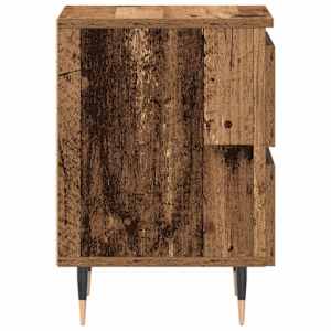 Noční skříňka se zásuvkou 2 pcs Staré dřevo 40 x 35 x 50 cm - obrázek 7