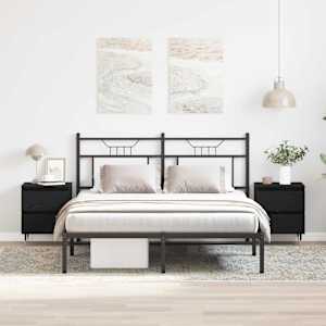 Nočna omarica s predalom 2 pcs Črna Orehovina 40 x 35 x 50 cm