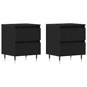 Noční skříňka 2 pcs Černý dub 40 x 35 x 50 cm kompozitní dřevo - obrázek 2