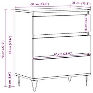 Servírovací skříň Černý dub 60 x 35 x 70 cm kompozitní dřevo - obrázek 12