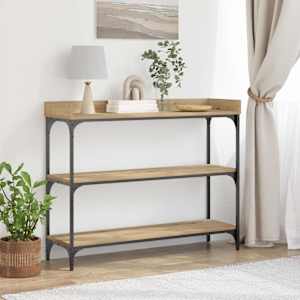Konzolna miza s polico artisan hrast 100 x 30 x 80 cm