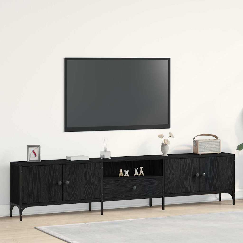 Televízny stolík s zásuvkou Čierny Dub 200x25x44 cm Kompozitné drevo 863677