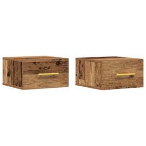 Noční skříňka Nástěnný 2 pcs Staré dřevo 35 x 35 x 20 cm - obrázek 2