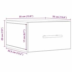 Noční skříňka 2 pcs Černý dub 35 x 35 x 20 cm kompozitní dřevo - obrázek 12