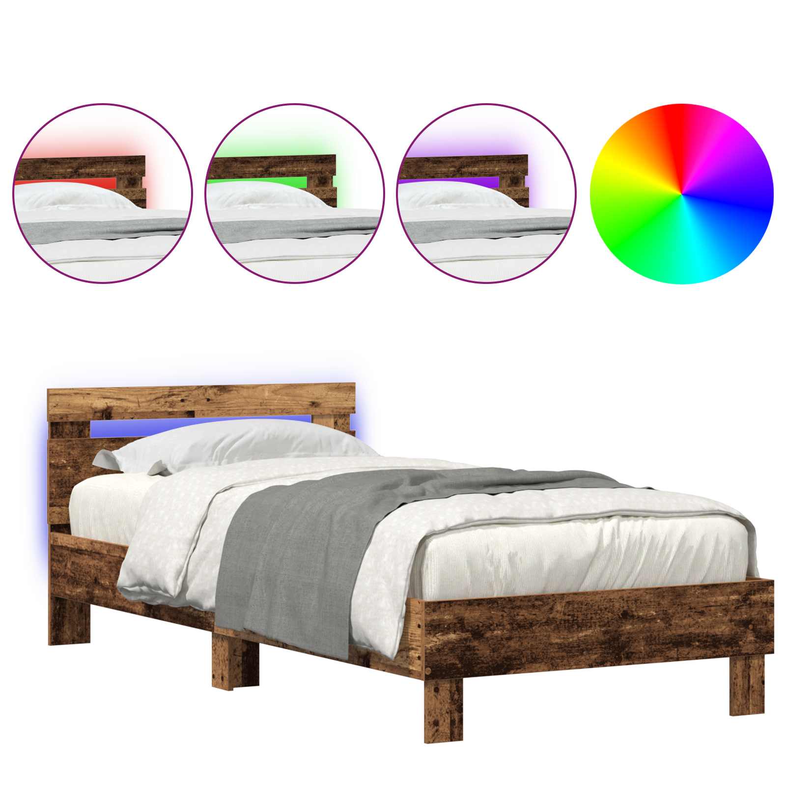 Voodi raam Vana puit 90 x 200 cm Tehispuit 2 Kõik vajalik sinu aeda ja koju! Voodi raam Vana puit 90 x 200 cm Tehispuit - Image 2