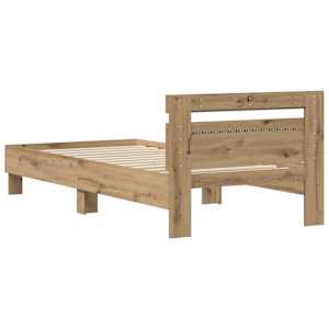Rám postele s LED Artisanový dub 90 x 190 cm kompozitní dřevo - obrázek 8
