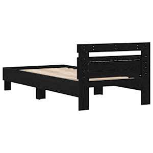 Rám postele s LED s čelo Černý dub 75 x 190 cm kompozitní dřevo - obrázek 7