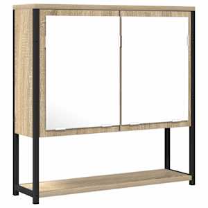 vidaXL Vannitoa peegel riiuliga ladustamisega Beež 60 x 16 x 60 cm