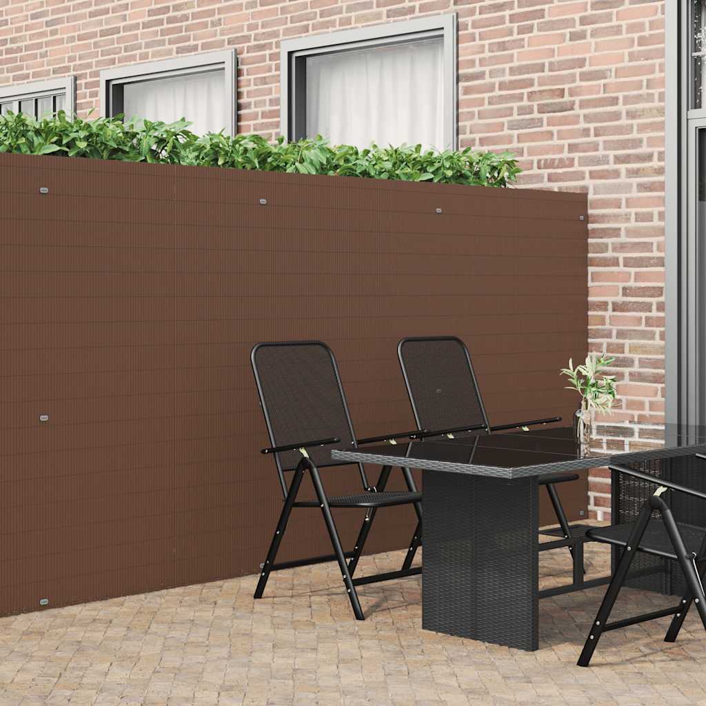 vidaXL Gartenzaun Doppelseitig Braun 1,8x3 m PVC