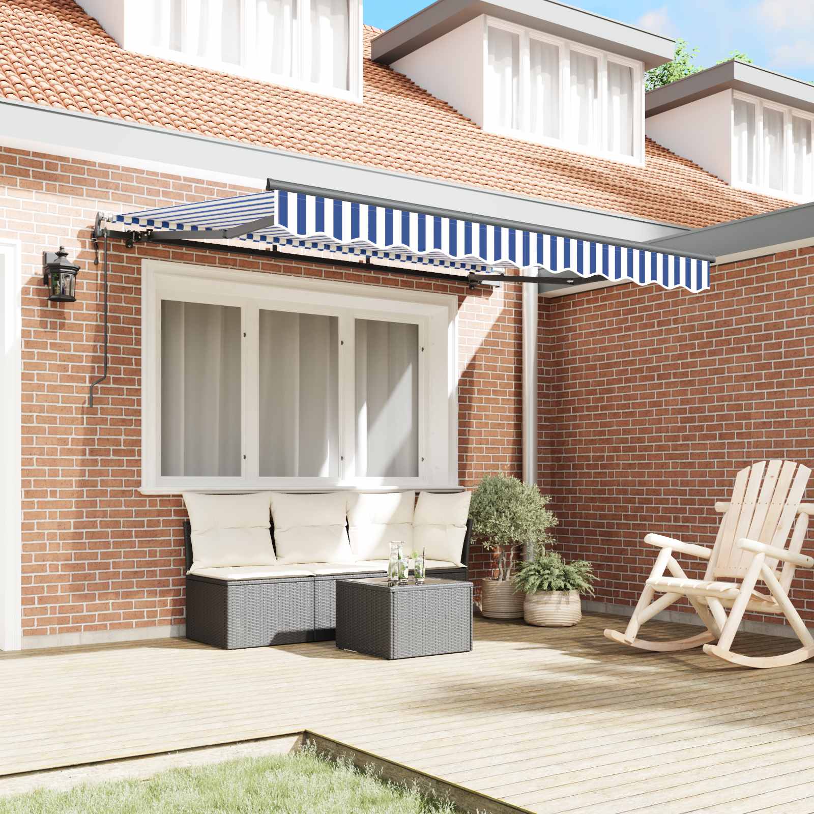 Thumbnail - vidaXL Einziehbare Markise Blau 250 x 200 cm Stoff