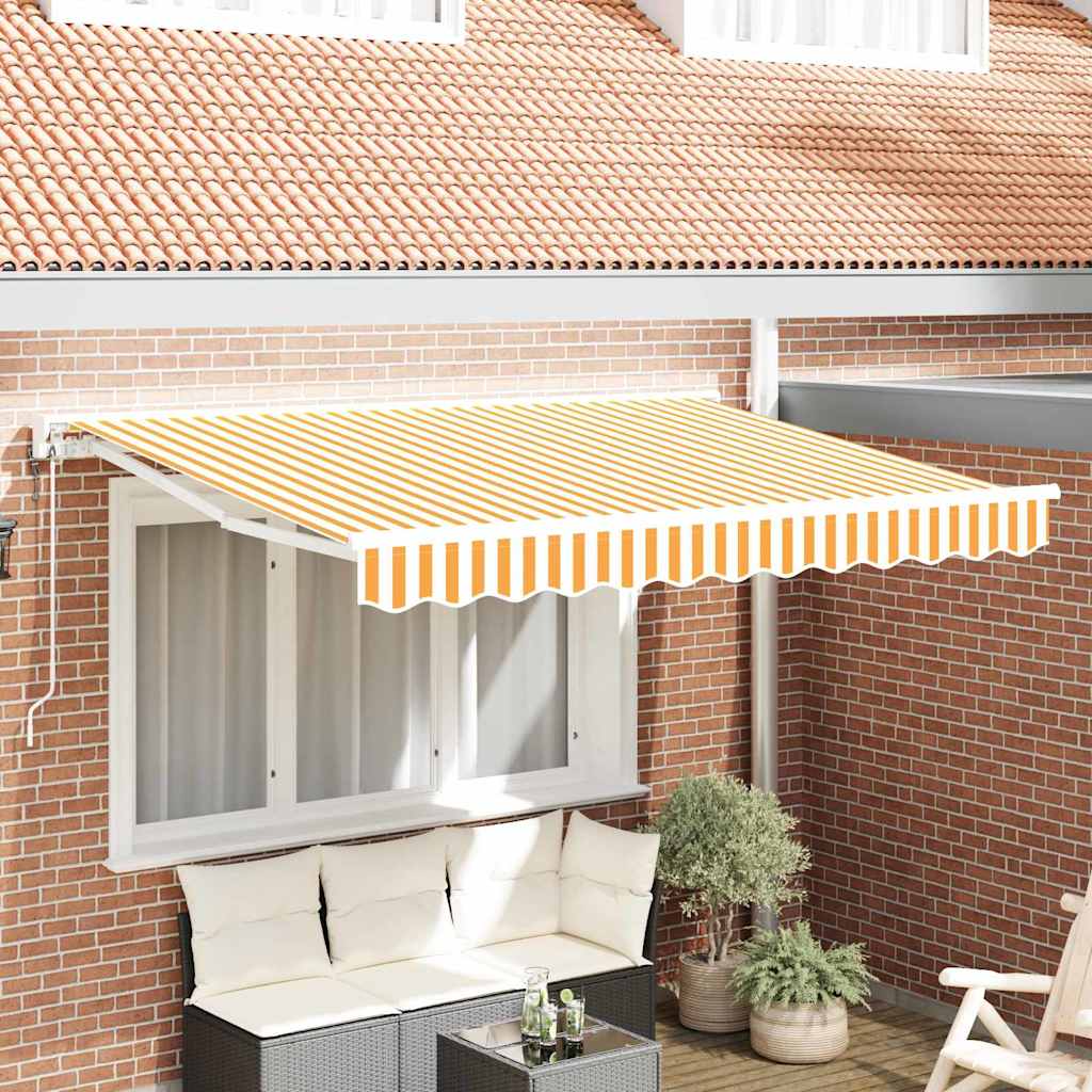 Inklapbaar Zonnescherm Geel en Wit 250×200 cm