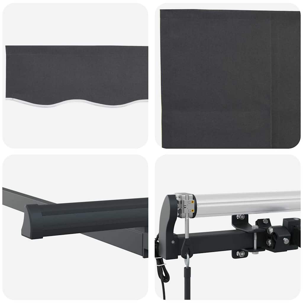 Inklapbaar Zonnescherm Antraciet 250 x 200 cm Stof image 8