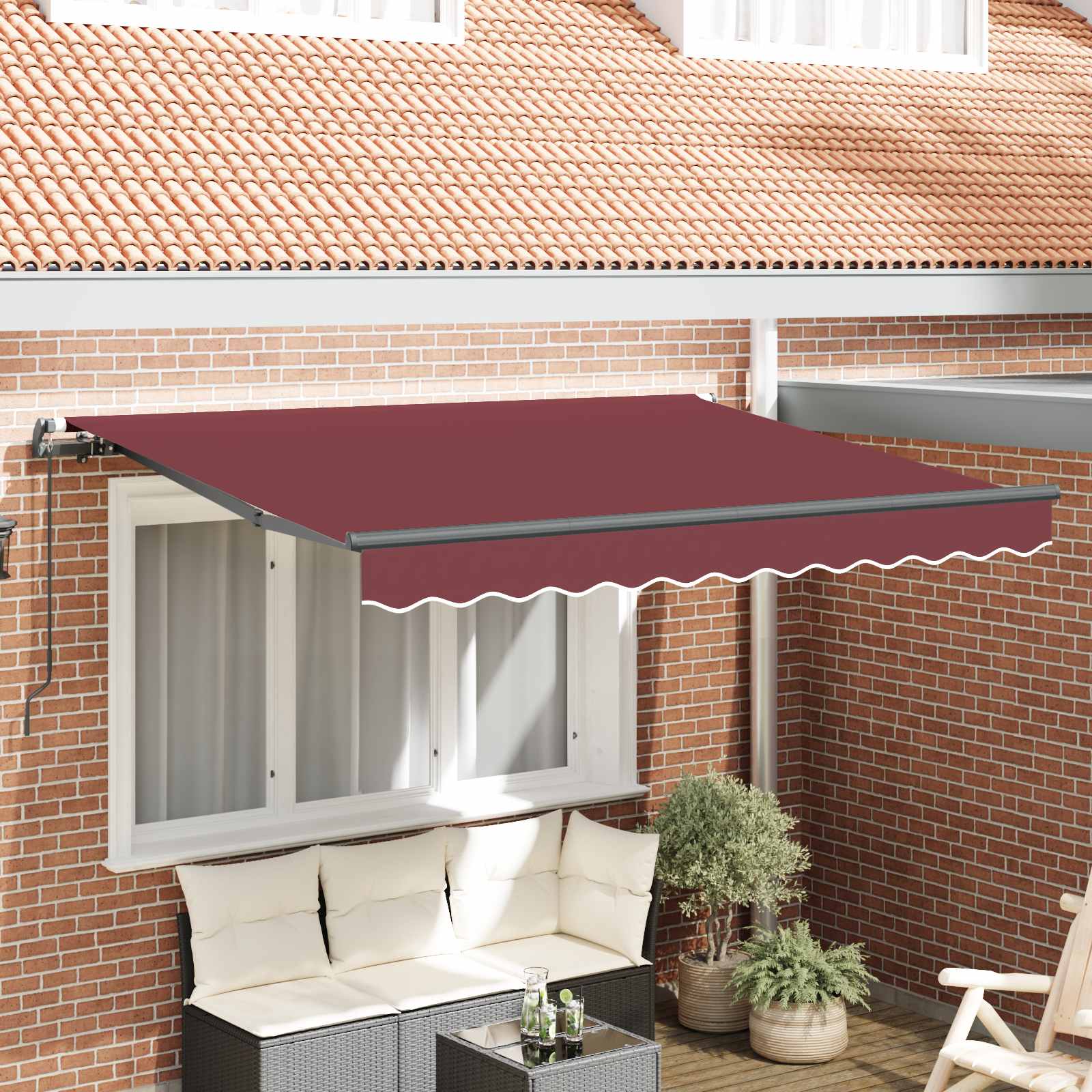 vidaXL Cortina Retractabilă Manual Burgundy 250 x 200 cm țesătură