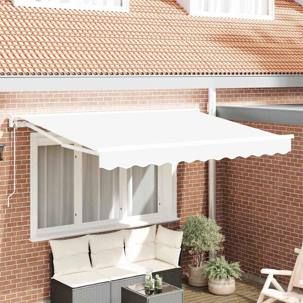 Inklapbaar Zonnescherm Wit 250×200 cm Stof