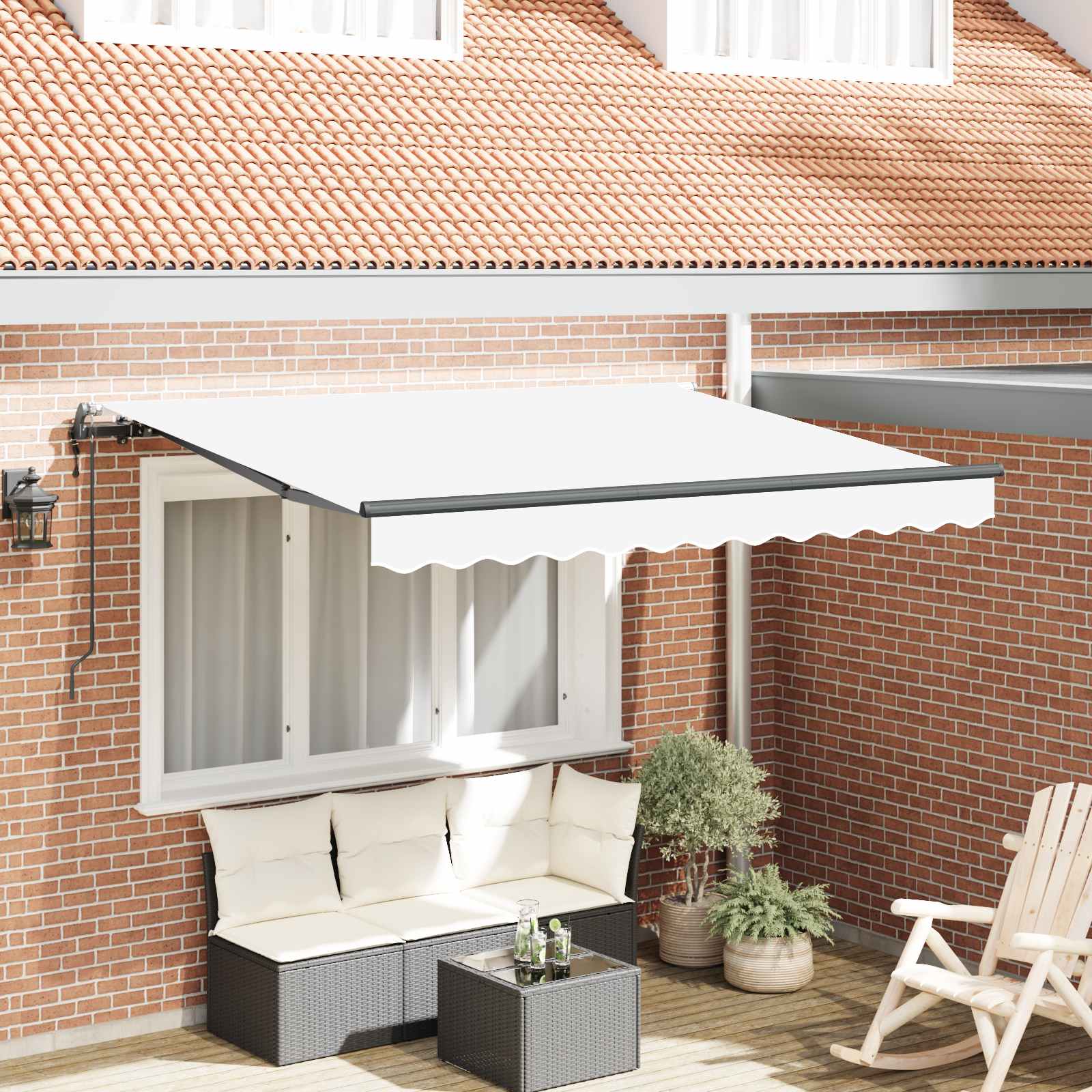 vidaXL Cortina Retractabilă Alb 250 x 200 cm țesătură