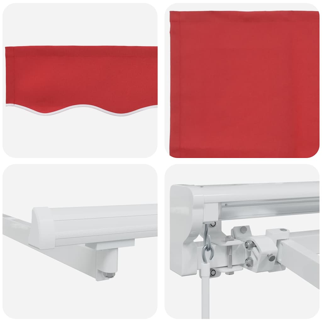 pull-out roof red 250 x 200 cm polyester and metal