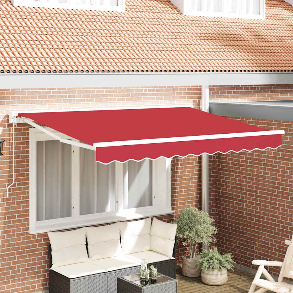 pull-out roof red 250 x 200 cm polyester and metal