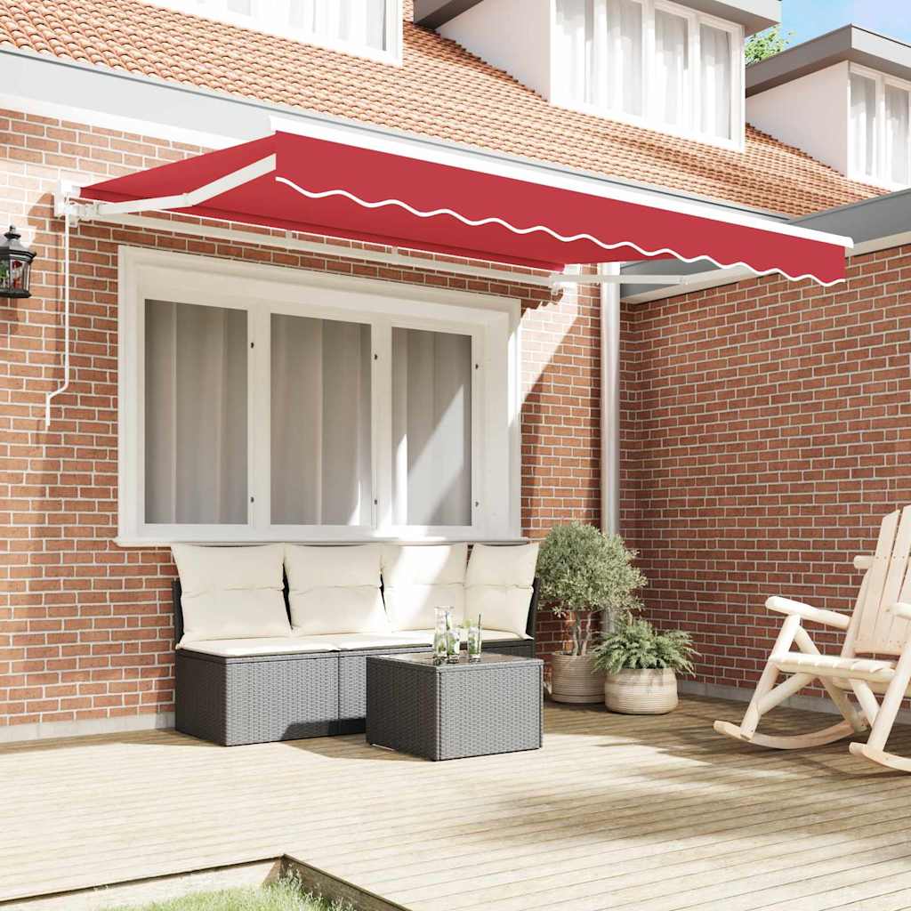 pull-out roof red 250 x 200 cm polyester and metal