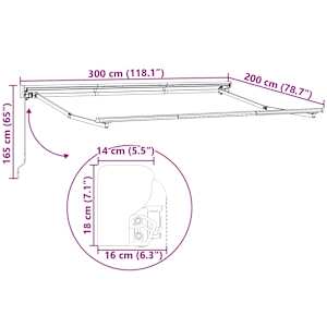 Retraktilna tenda Modra in bela 300 x 200 cm - slika 12
