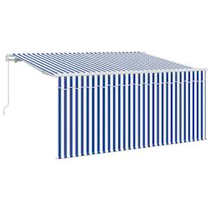 Retraktilna tenda Modra in bela 300 x 200 cm - slika 2