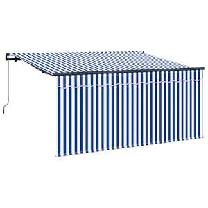 Retraktilna tenda Modra in bela 300 x 200 cm - slika 2