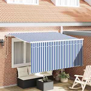 Retraktilna tenda Modra in bela 300 x 200 cm