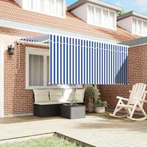 Retraktilna tenda Modra in bela 300 x 200 cm - slika 3